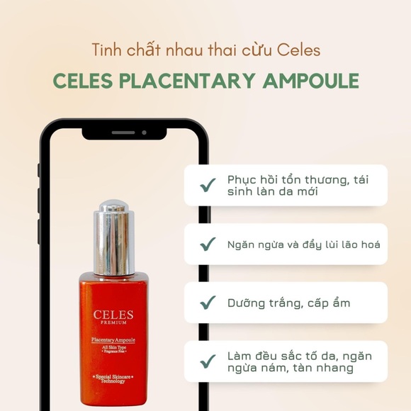 Celes Premium Placentary Ampoule 50ml Anti-Aging Aesthetic Cosmetic K-Beauty - Picture 3 of 12
